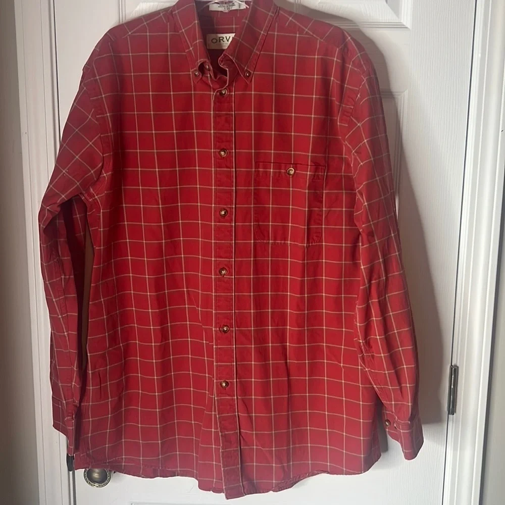 VINTAGE Orvis long sleeve plaid button up shirt - size LTL